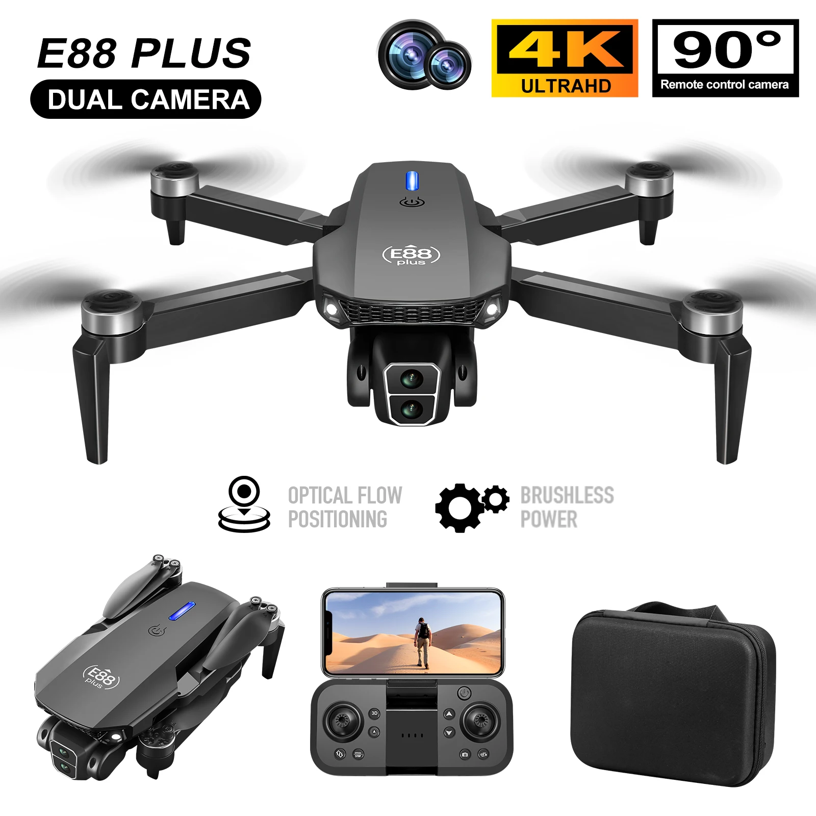 Drone Lidar - Nowy dron E88 Plus Quadcopter: 90