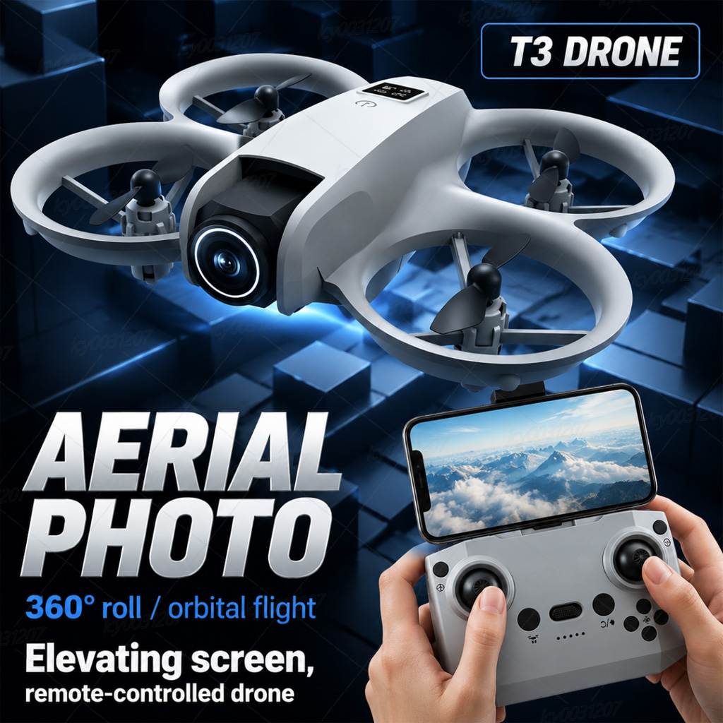Drone Video Production - NOWY Dron T3 Mini 8K z